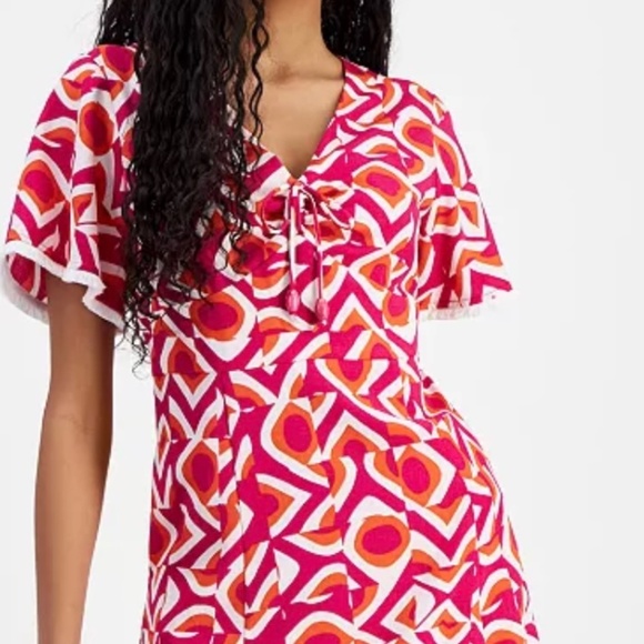 Tahari Petite Printed Midi Dress NWT 8P - Picture 1 of 3